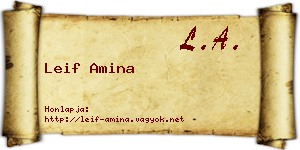 Leif Amina névjegykártya